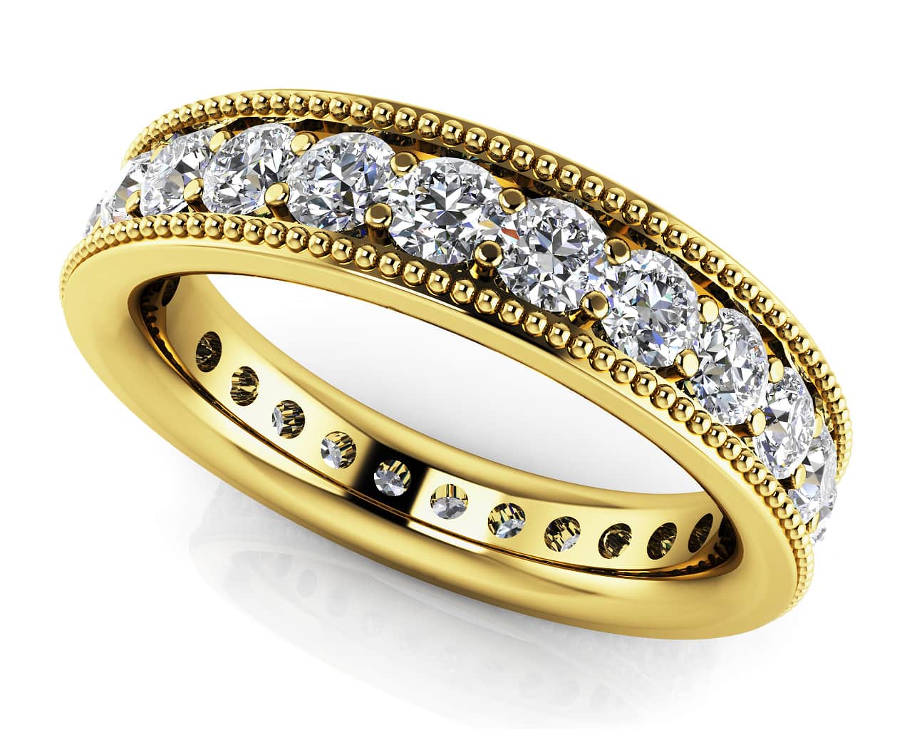 Milgrain Edge Diamond Eternity Band Diamond with 1.30 ct.(finished) 2.4mm - Image 2