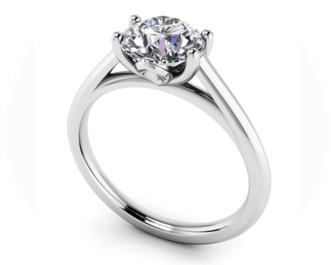 Modern Classic Round Diamond Wedding Ring Lab-Grown Diamond with 0.50 ct. (0.50 ct. center diamond)