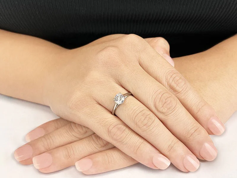 Modern Classic Round Diamond Wedding Ring Lab-Grown Diamond  with 1.00 ct. (1.00 ct. center diamond) - Image 3
