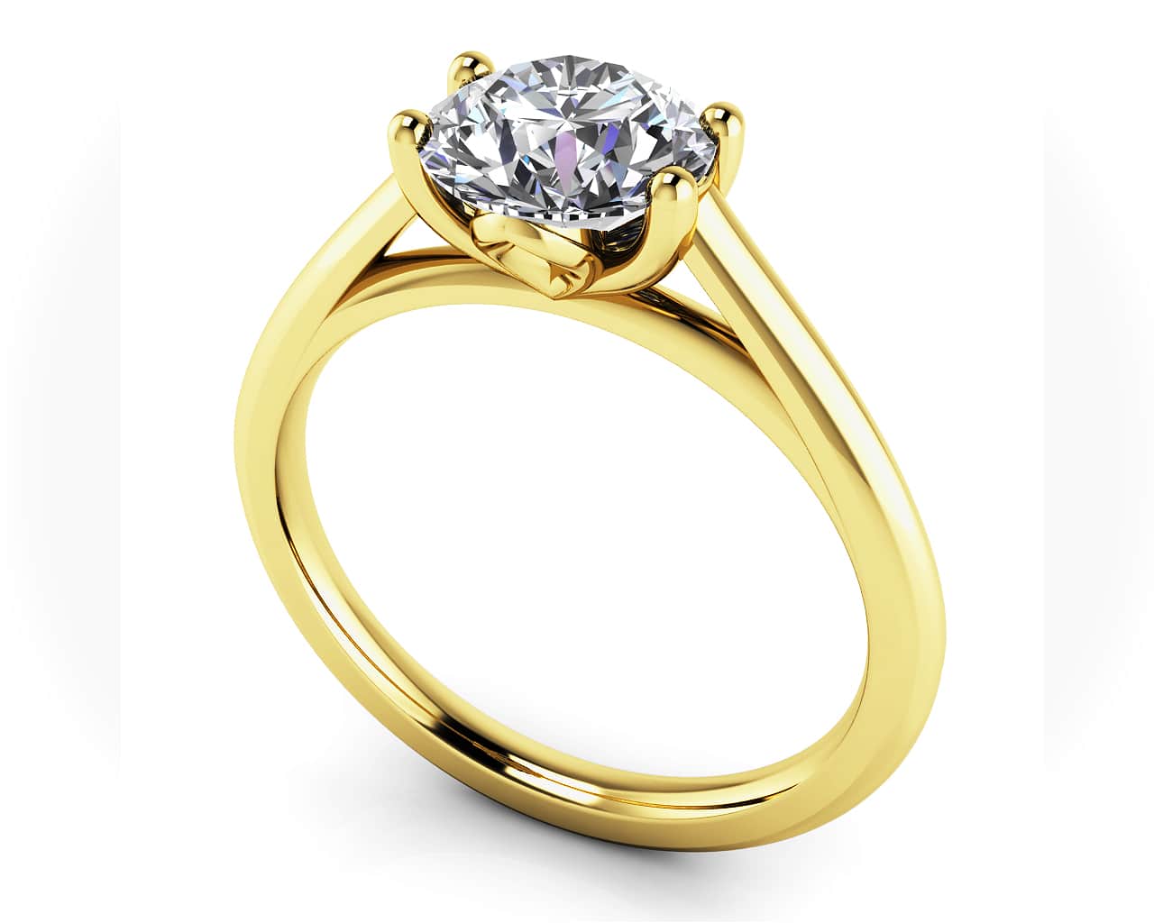 Modern Classic Round Diamond Wedding Ring Lab-Grown Diamond with 1.50 ct. (1.50 ct. center diamond) - Image 2
