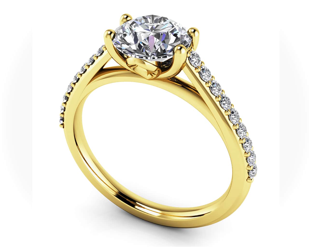 Modern Round Lab-Grown Diamond Engagement Ring with 0.98 ct. (0.75 ct. center diamond) - Image 2