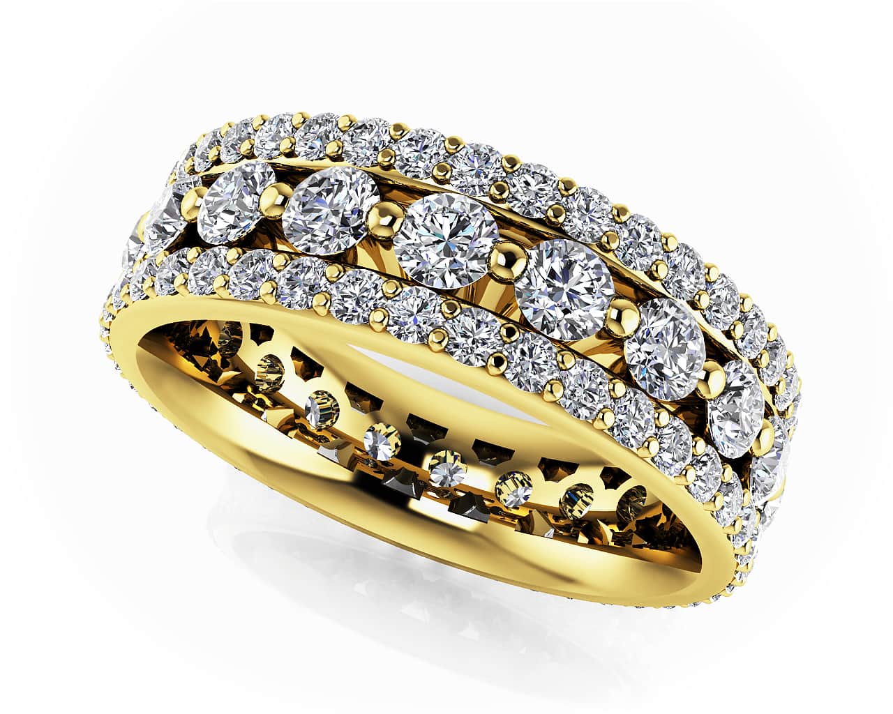 Moonlight Gala Womens Eternity Lab-Grown Diamond Ring with 2.29 ct.(finished) 1.4mm, 2.5mm - Image 2