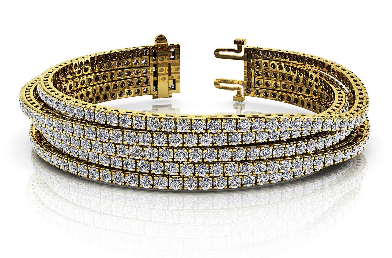 Multi Strand Flexible Diamond Tennis Diamond Bracelet with 16.50 ct.(finished) 2.5mm - Image 5