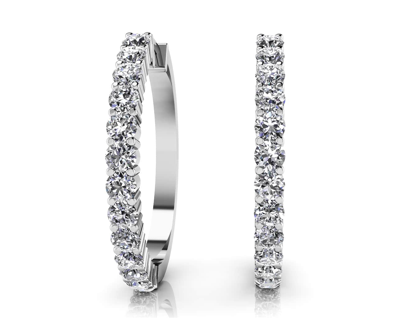 Must Have Lab-Grown Diamond Hoop Earrings with 1.56 ct.(finished) 2.5mm