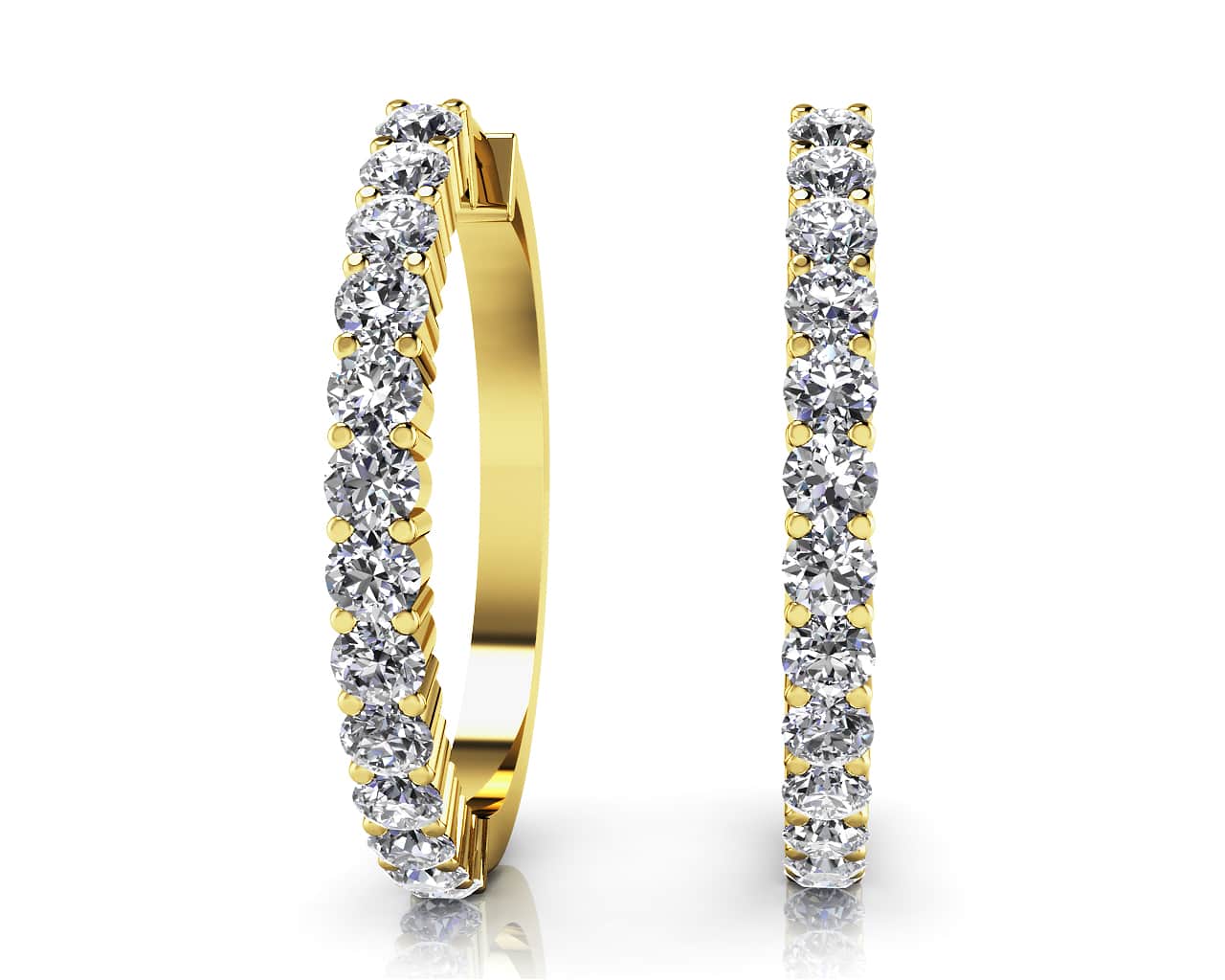 Must Have Lab-Grown Diamond Hoop Earrings with 1.56 ct.(finished) 2.5mm - Image 2
