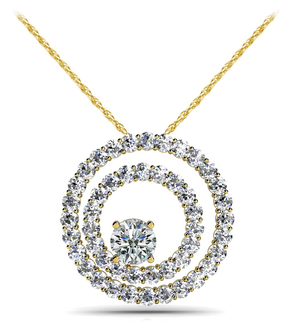 Off Center Diamond Circle Lab-Grown Diamond Pendant with 0.90 ct.(finished) 1.5mm, 3.7mm - Image 2