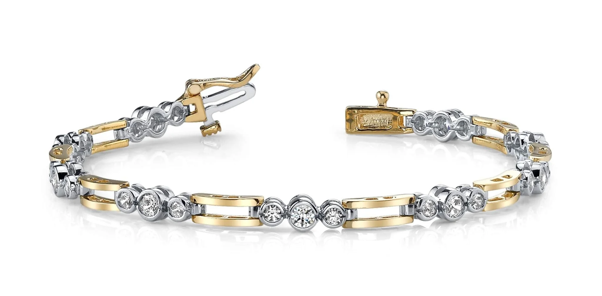 Open Link Diamond Trio Lab-Grown Diamond Bracelet with 1.53 ct.(finished) 2.25mm, 3mm - Image 3