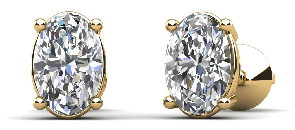 Oval Opulence Diamond Stud Earrings with 2.00 ct.(finished) 7x5mm - Image 2