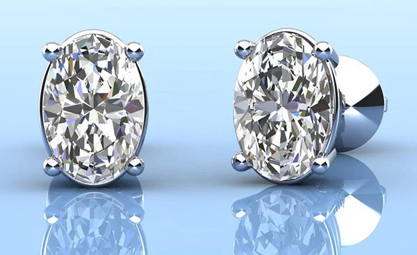 Oval Opulence Lab-Grown Diamond Stud Earrings with 2.00 ct.(finished) 7x5mm - Image 3