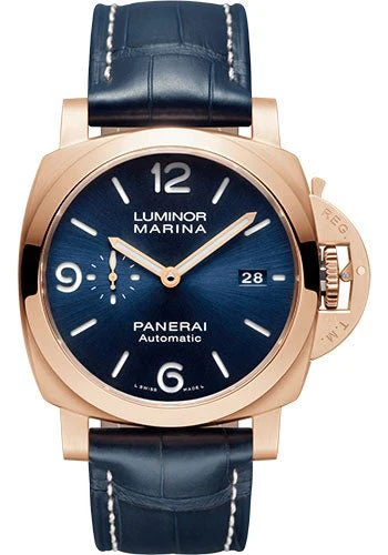 Pre-owned Panerai Luminor Marina Goldtech™ Sole Blu - 44mm - Brushed Panerai Goldtech - PAM01112