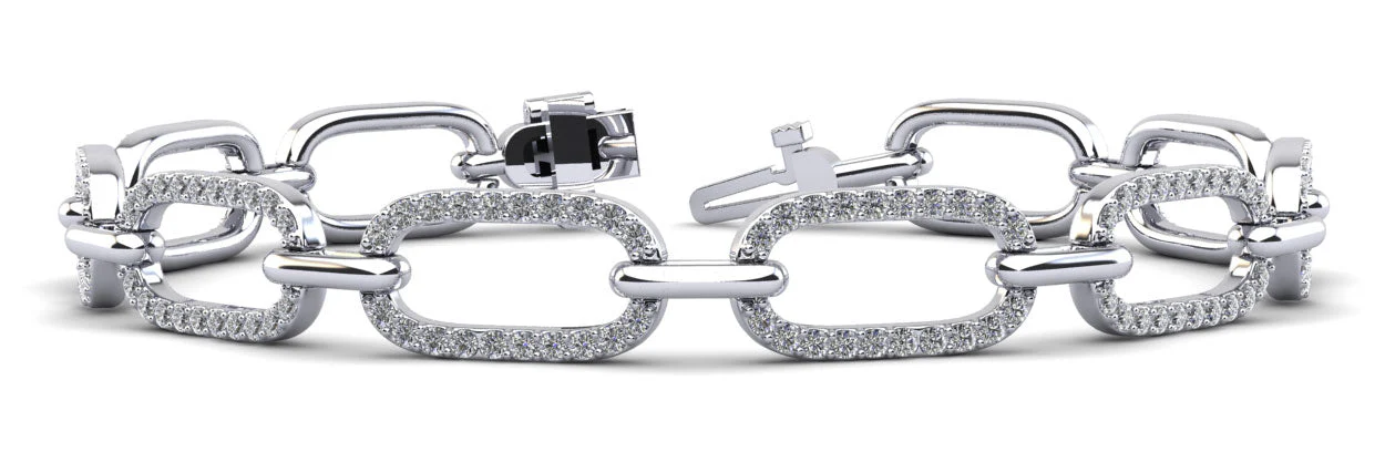 Paperclip Diamond Link Diamond Bracelet with 2.60 ct.(finished) 1.4mm