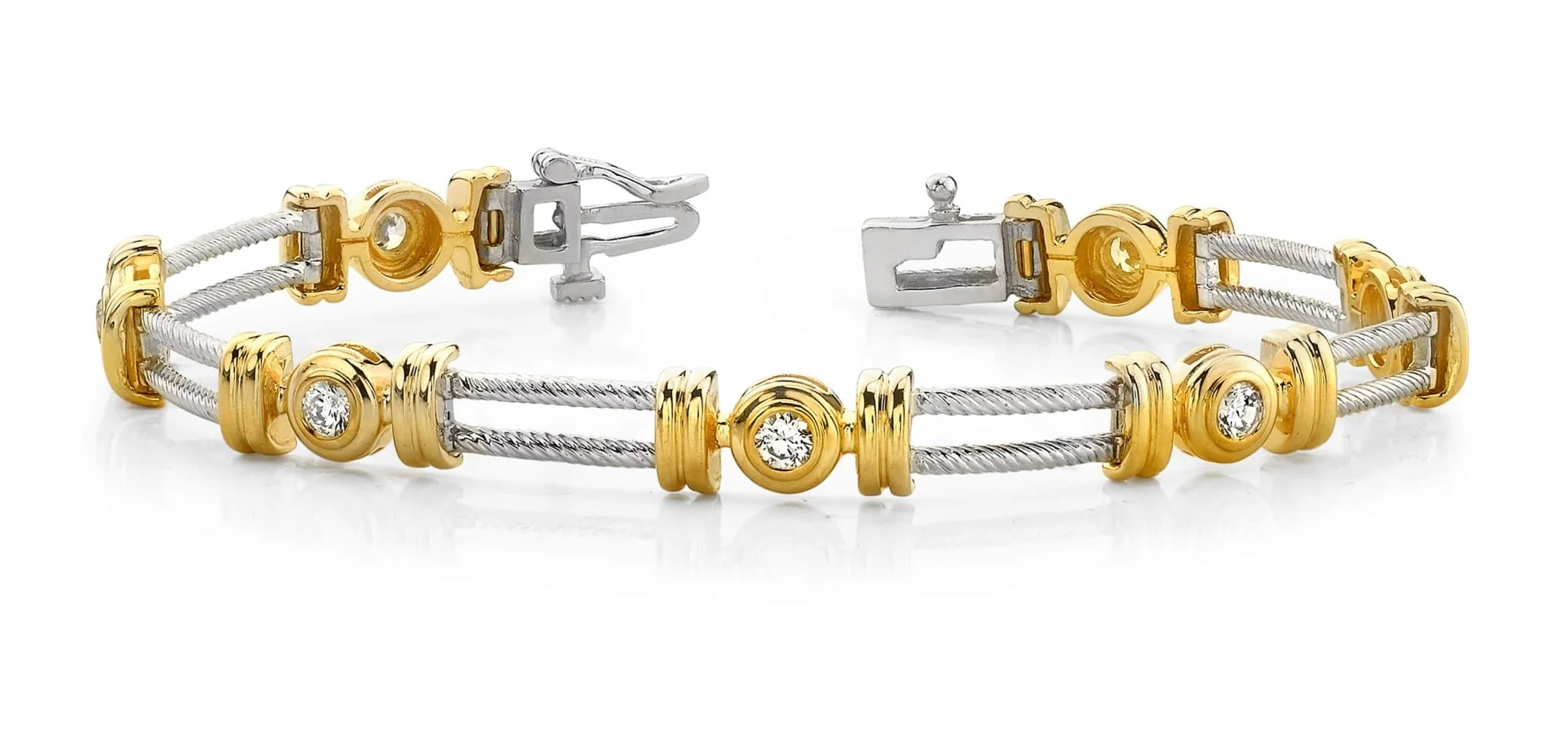 Parallel Twisted Rope Diamond Bracelet with 0.70 ct.(finished) 3.0mm - Image 3