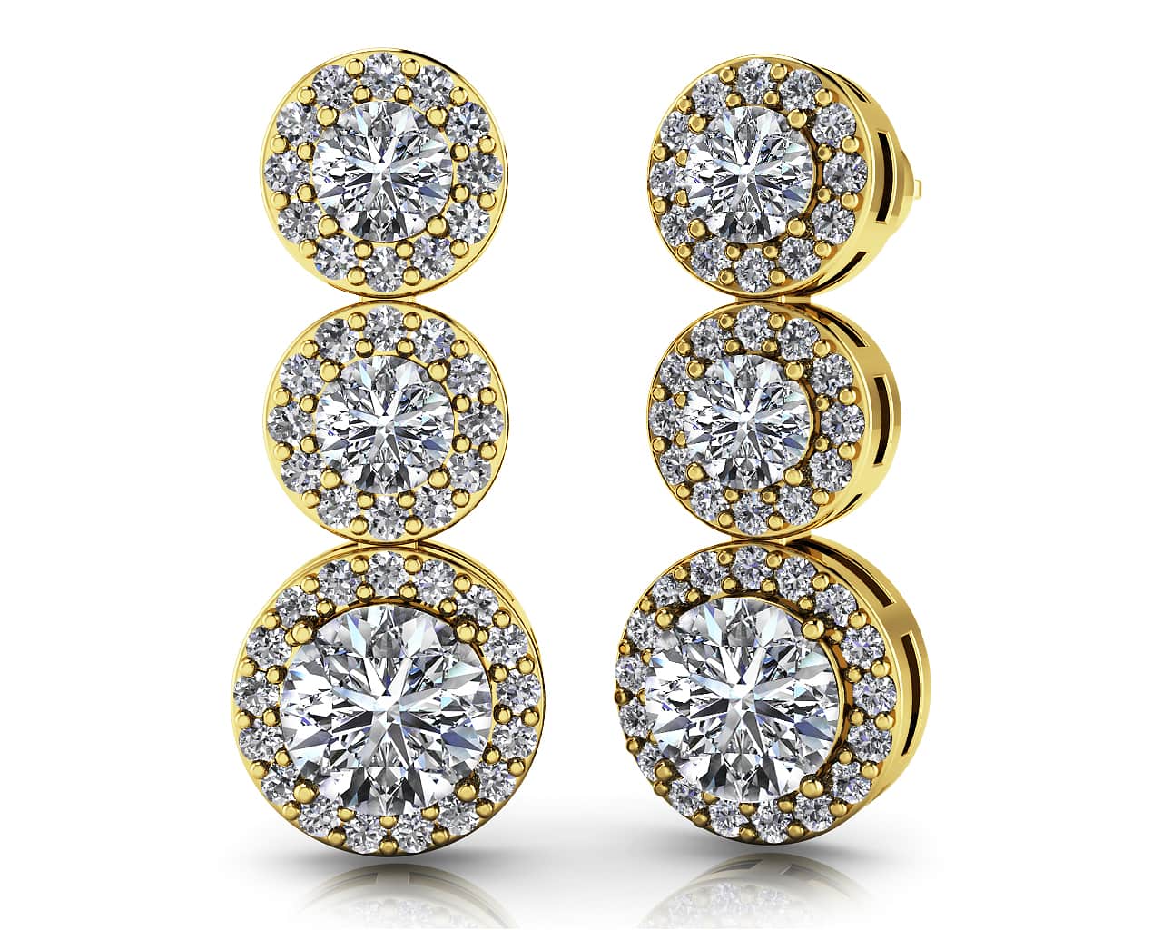 Past Present Always Lab-Grown Diamond Earrings with 2.83 ct.(finished) 1.1mm, 3.7mm, 5.7mm - Image 2