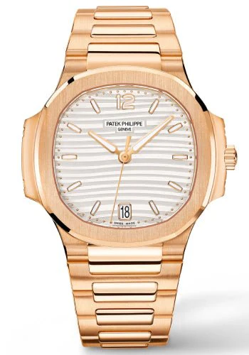 Patek Philippe Nautilus Ladies Automatic - 35.2 mm - Rose Gold - Silver Opaline Dial - 7118/1R-001