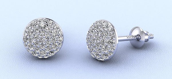 Pave Set Diamond Earrings Diamond with 0.51 ct.(finished) 1mm, 1.1mm, 1.3mm - Image 5