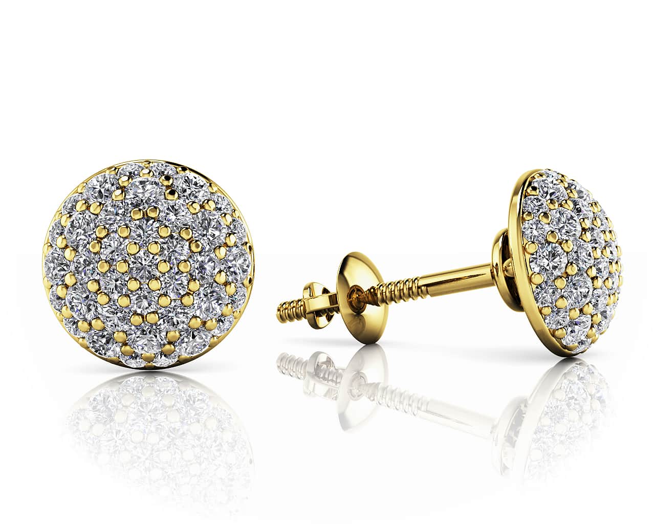 Pave Set Diamond Earrings Lab-Grown Diamond with 0.51 ct.(finished) 1mm, 1.1mm, 1.3mm - Image 2