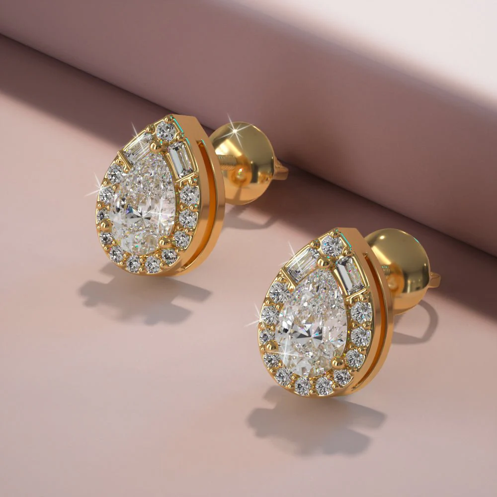 Pear Shape Diamond Dreams Lab-Grown Diamond Stud Earrings with 1.95 ct.(finished) - Image 4