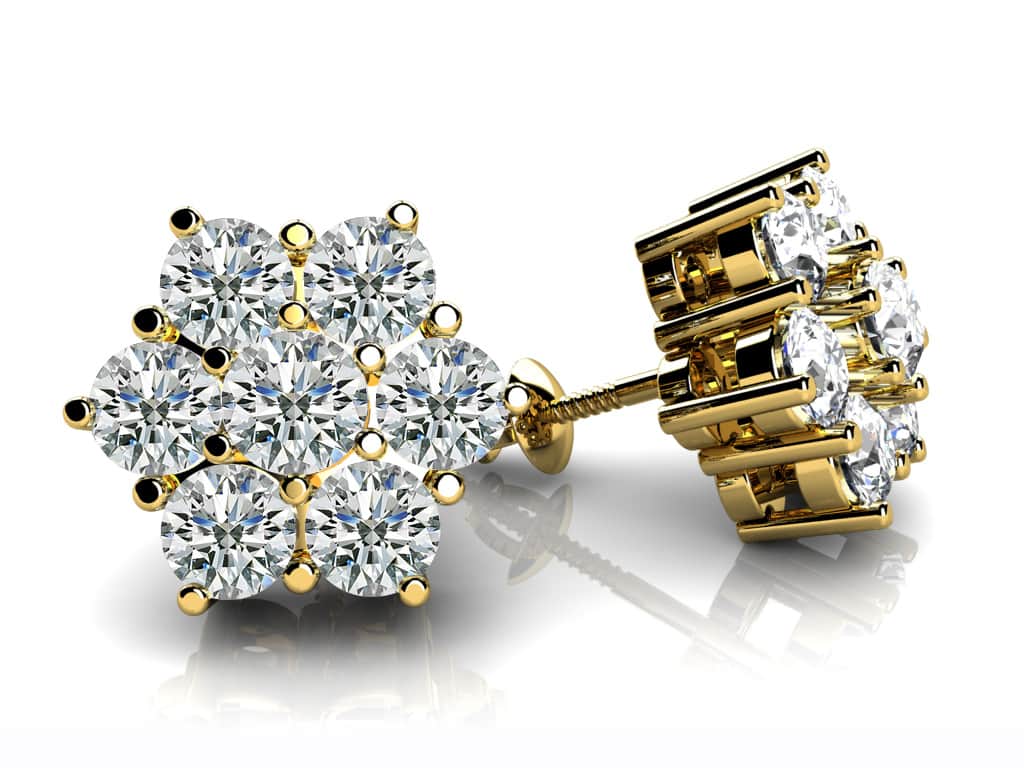 Perfect Petals Diamond Stud Earrings with 1.12 ct.(finished) 2.75mm - Image 2