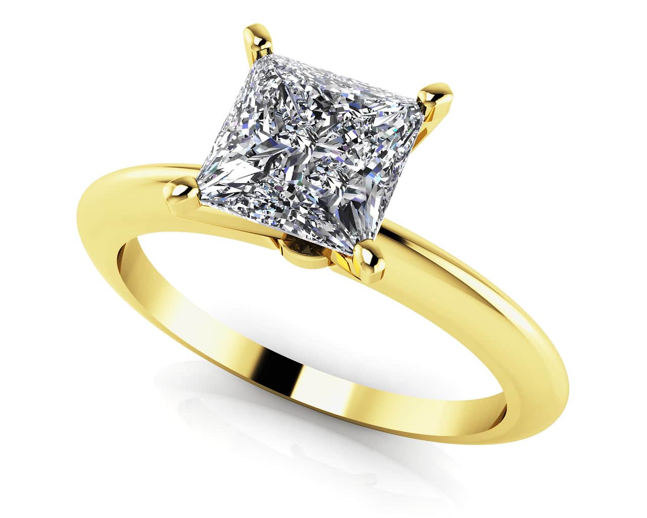 Perfect Princess Cut Diamond Solitaire Diamond Engagement Ring with 2.00 ct.(finished) 8.3mm - Image 2