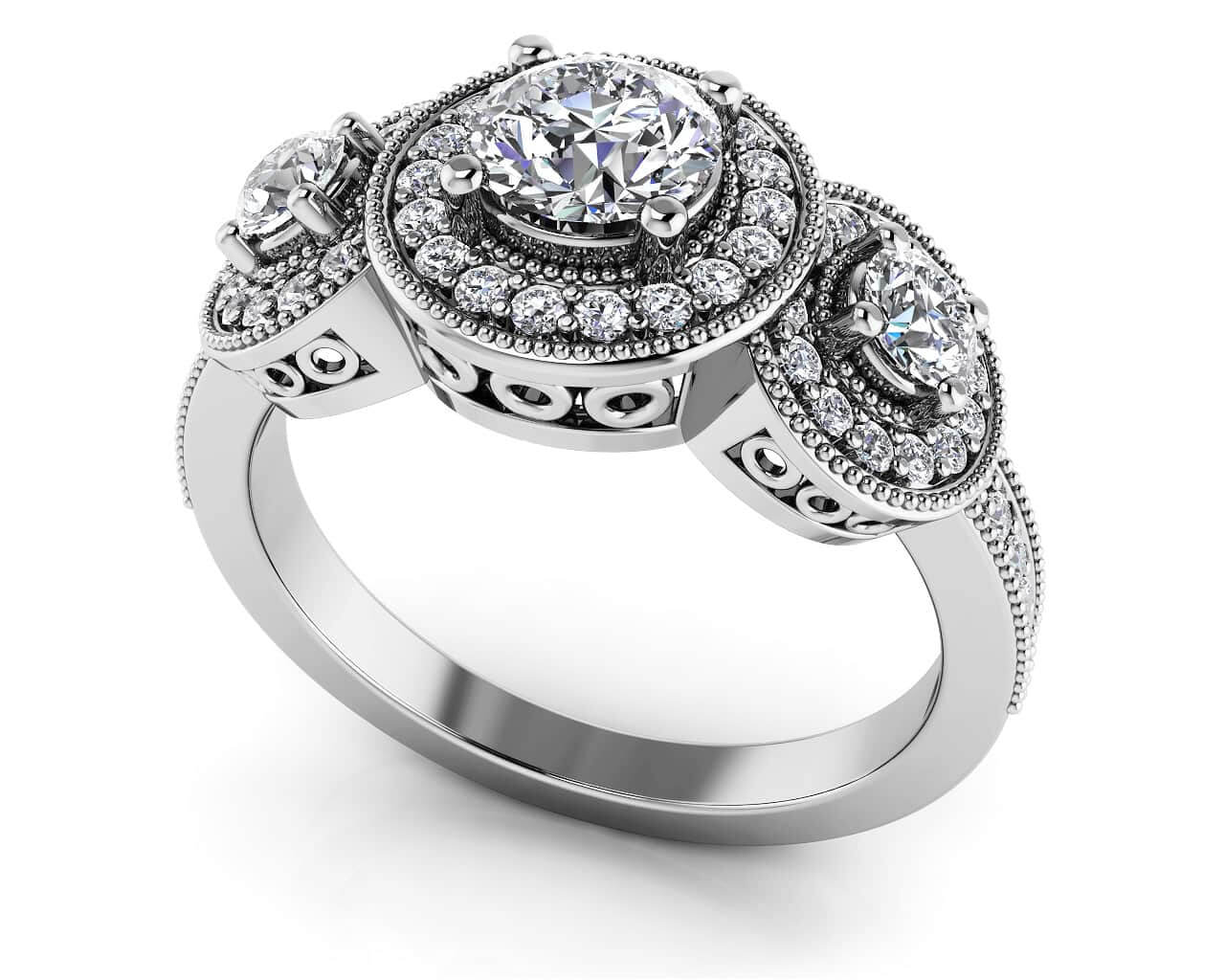 Perfect Three Diamond Anniversary Band Lab-Grown Diamond with 1.00 ct. (0.50 ct. center diamond)