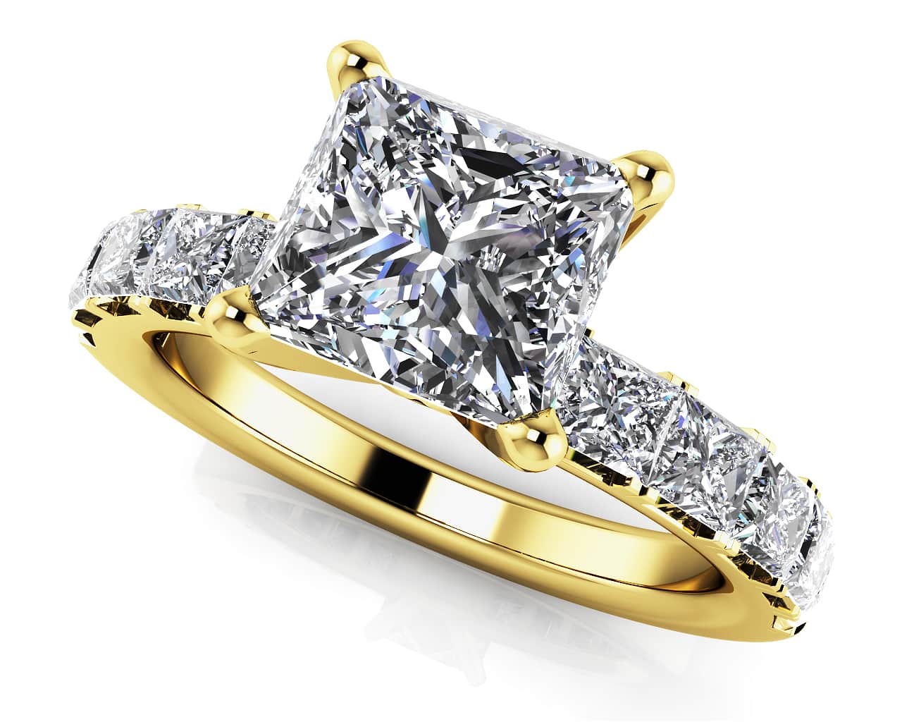 Princess Allure Diamond Engagement Ring with 2.50 ct. (1.50 ct. center diamond) - Image 2