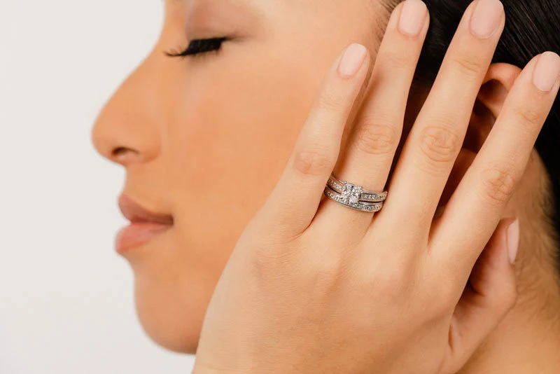Princess Bride Lab-Grown Diamond Bridal Set with 1.63 ct. (0.75 ct. center diamond) - Image 4