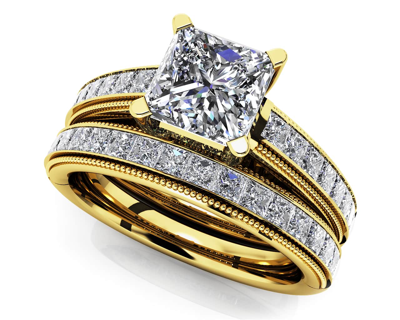Princess Bride Lab-Grown Diamond Bridal Set with 2.38 ct. (1.50 ct. center diamond) - Image 2