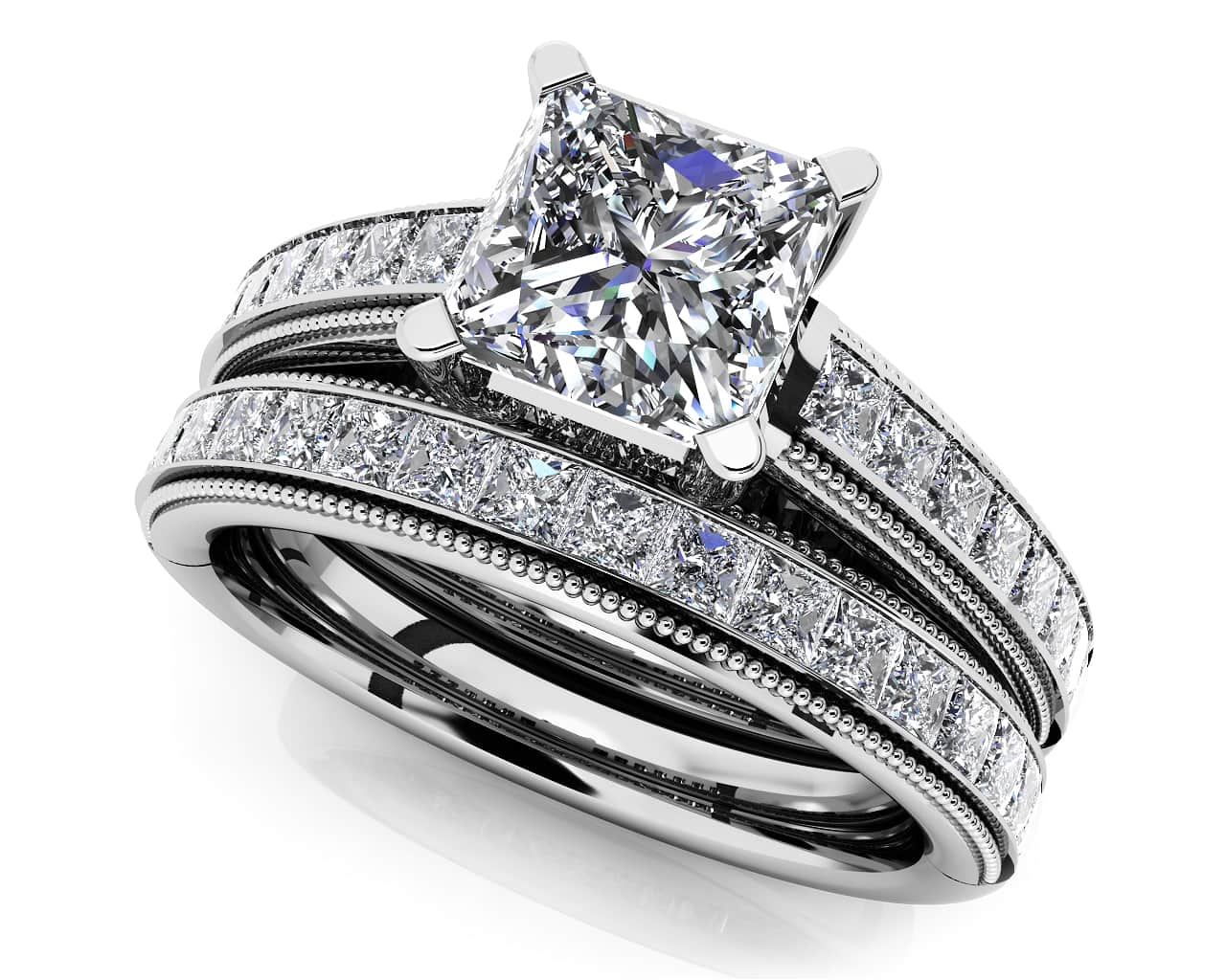 Princess Bride Lab-Grown Diamond Bridal Set with 2.88 ct. (2.00 ct. center diamond)