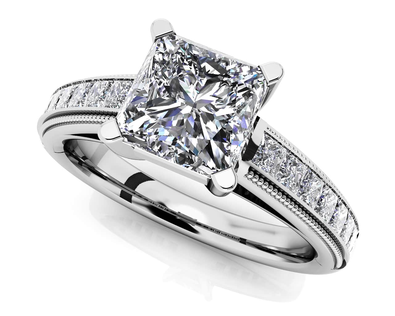 Princess Bride Lab-Grown Diamond Engagement Ring with 0.92 ct. (0.50 ct. center diamond)