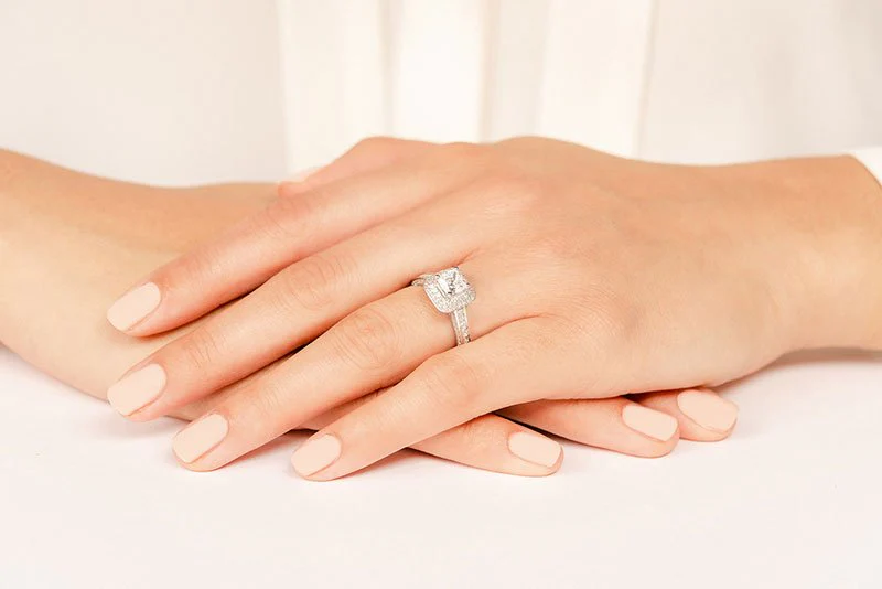 Princess Cut Diamond Double Frame Lab-Grown Diamond Engagement Ring with 2.14 ct. (1.00 ct. center diamond) - Image 3