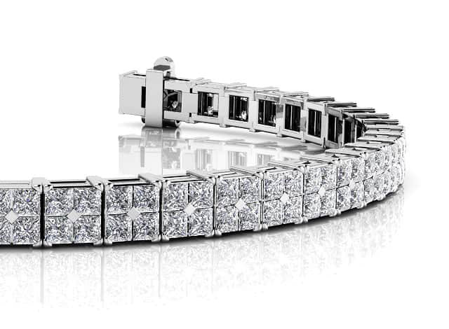 Princess Cut Diamond Illusion Bracelet Lab-Grown Diamond with 4.68 ct.(finished) 1.5mm