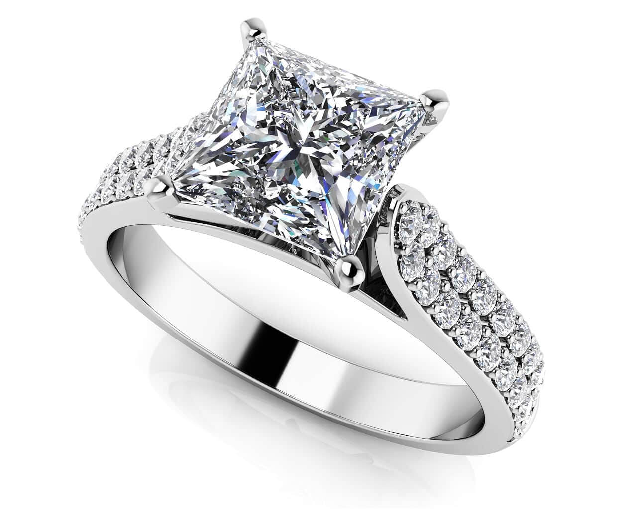 Princess Cut Diamond Splendor Lab-Grown Diamond Engagement Ring with 1.38 ct. (1.00 ct. center diamond)