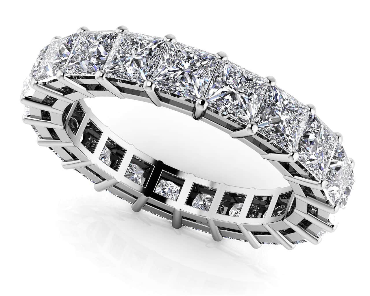Princess Cut Diamonds Classic Eternity Diamond Ring with 2.47 ct.(finished) 2.5mm