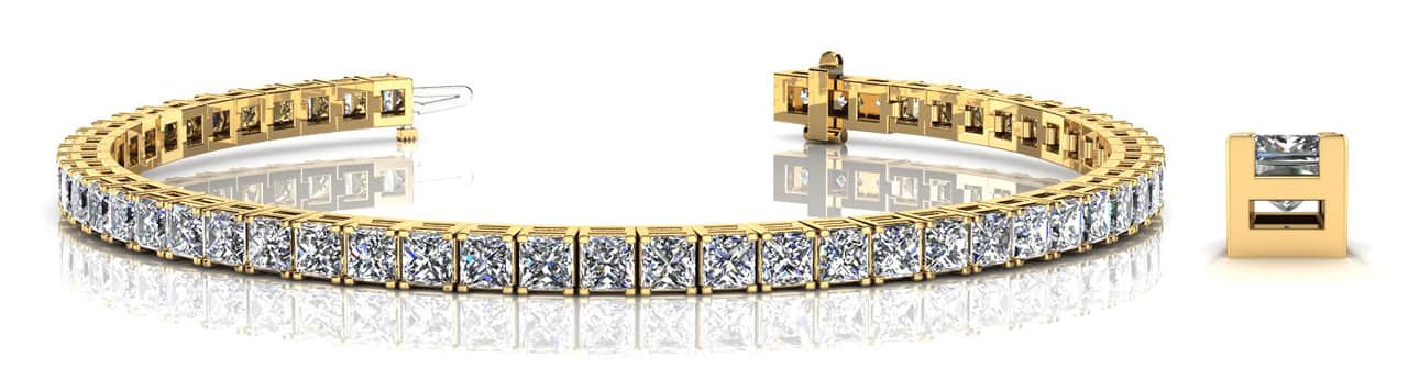 Princess Cut Dreams Bracelet Diamond  with 10.40 ct.(finished) 3.25mm - Image 6