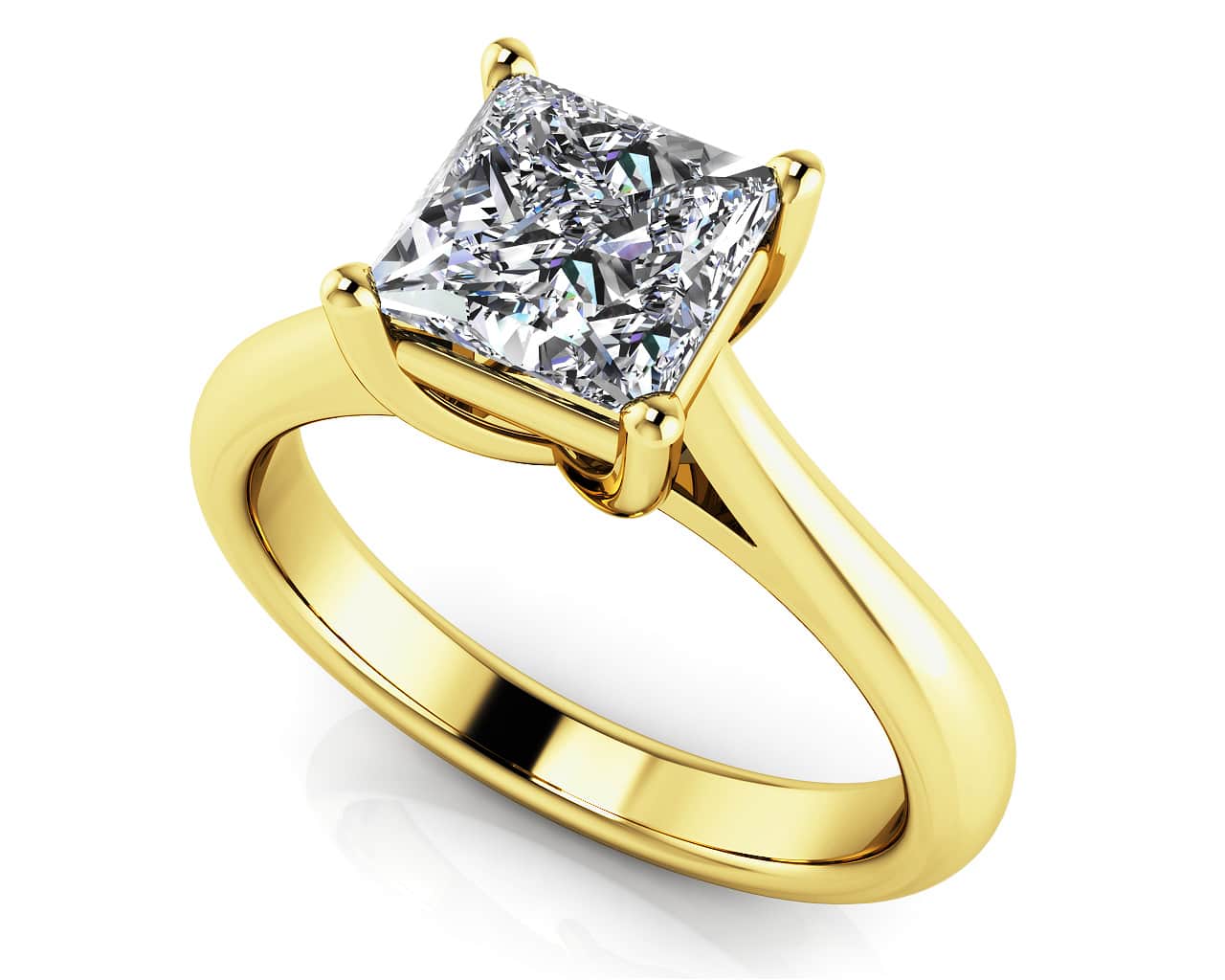 Princess Cut Solitaire Lab-Grown Diamond Engagement Ring with 0.25 ct.(finished) 3.4mm - Image 2