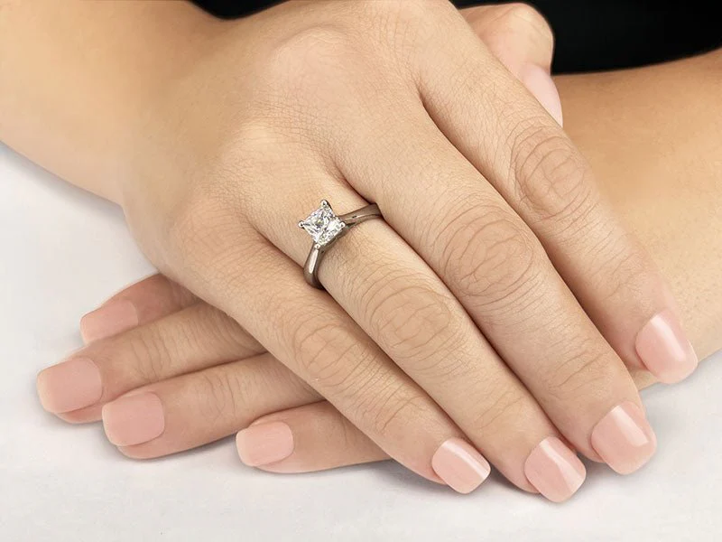 Princess Cut Solitaire Lab-Grown Diamond Engagement Ring with 0.50 ct.(finished) 4.5mm - Image 3