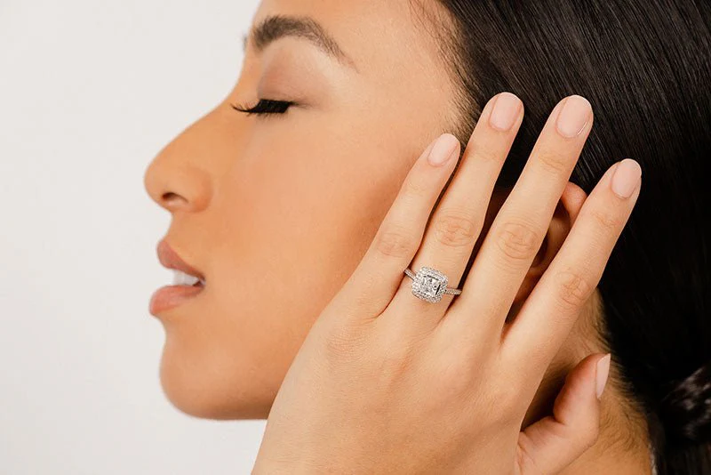 Princess Diamond Double Square Frame Ring Lab-Grown Diamond  with 1.15 ct. (0.70 ct. center diamond) - Image 4