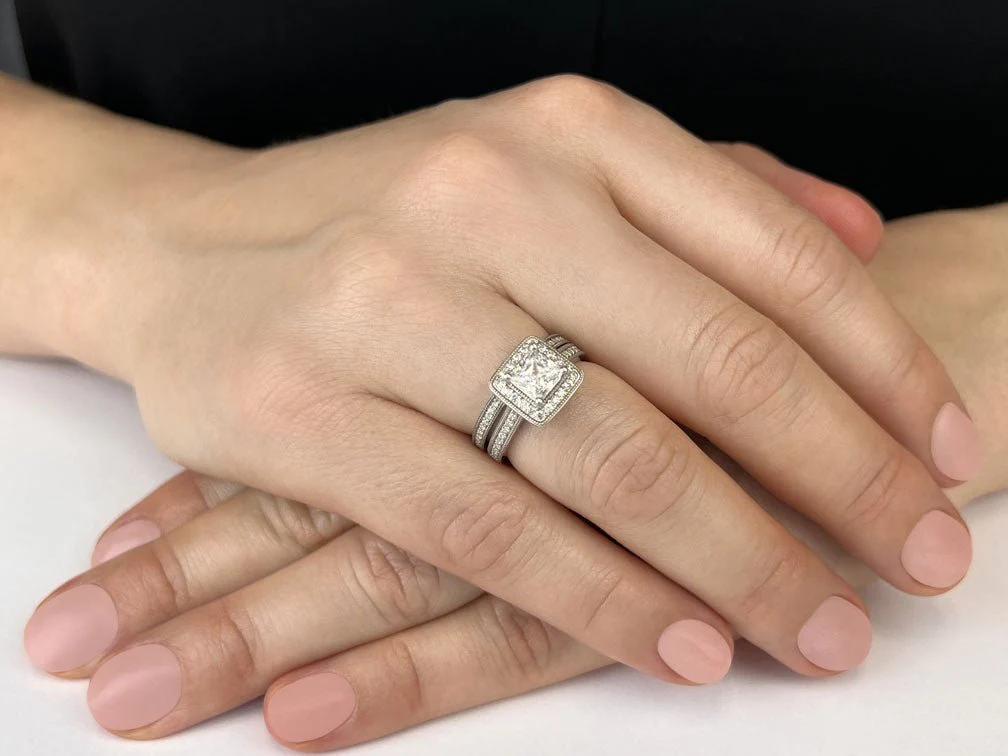 Princess Dreams Diamond Bridal Set Diamond  with 1.77 ct. (1.25 ct. center diamond) - Image 3