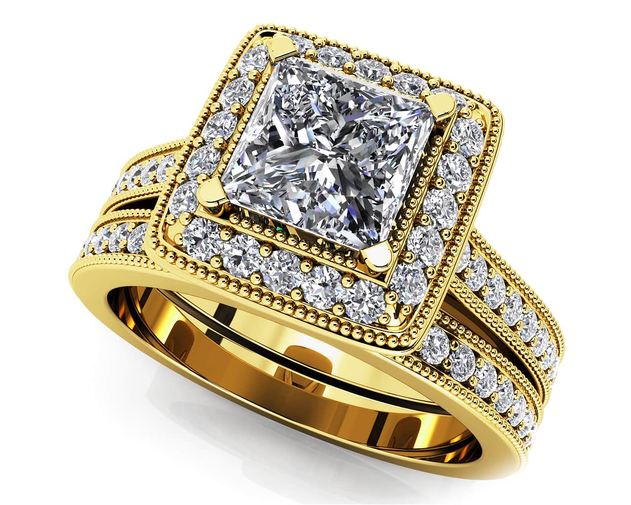 Princess Dreams Diamond Bridal Set Diamond  with 2.52 ct. (2.00 ct. center diamond) - Image 2