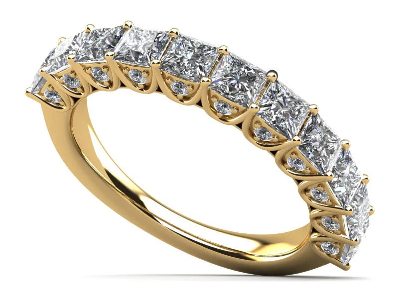 Princess Sunbeam Lab-Grown Diamond Anniversary Ring with 1.88 ct.(finished) 1.2mm, 3mm - Image 2