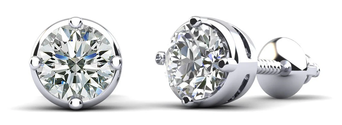 Prismatic Lab-Grown Diamond Stud Earrings with 2.00 ct.(finished) 5mm