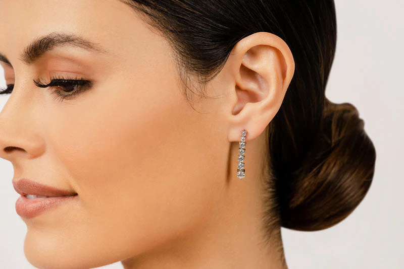 Prong Set Diamond Cascade Diamond Earrings with 0.49 ct.(finished) 1.8mm, 2.2mm, 3.25mm - Image 3