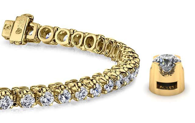 Prong Set Diamond Strand Diamond Tennis Bracelet with 0.73 ct.(finished) 1.25mm - Image 2