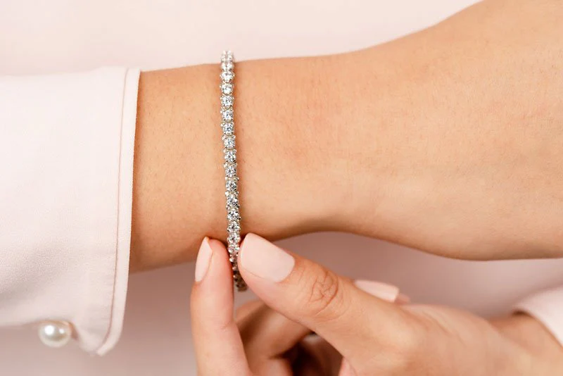 Prong Set Diamond Strand Diamond Tennis Bracelet with 2.82 ct.(finished) 2.5mm - Image 3