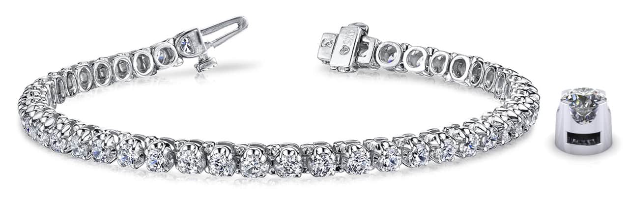 Prong Set Diamond Strand Diamond Tennis Bracelet with 2.82 ct.(finished) 2.5mm - Image 4