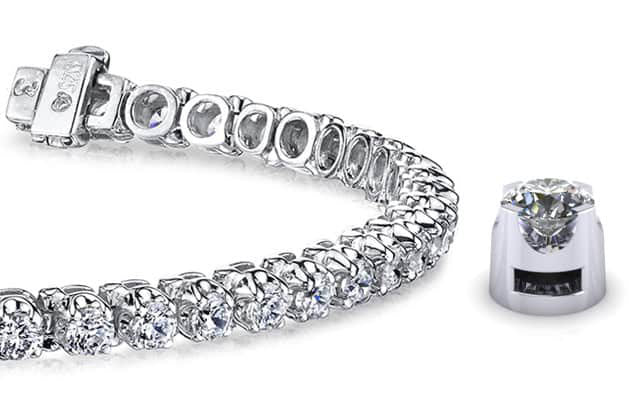 Prong Set Diamond Strand Lab-Grown Diamond Tennis Bracelet with 3.76 ct.(finished) 2.75mm