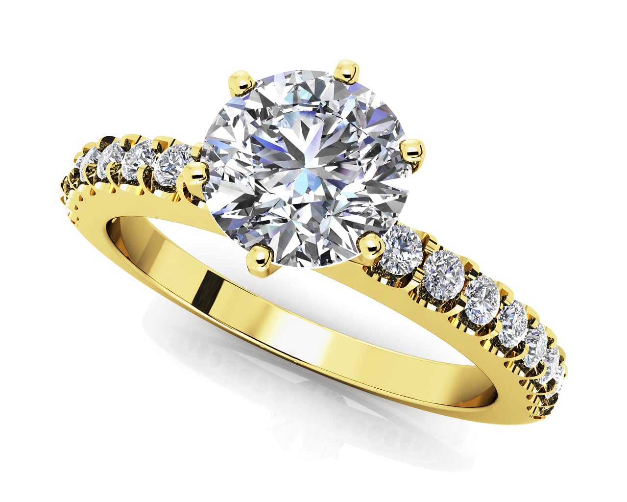 Prong Set Side Lab-Grown Diamond Engagement Ring with 1.49 ct. (1.25 ct. center diamond) - Image 2