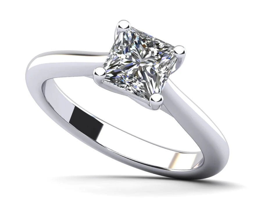 Pure Princess Lab-Grown Diamond Solitaire Engagement Ring with 1.13 ct.(finished) 5.7mm