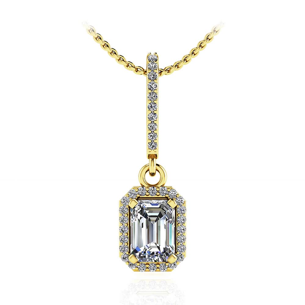 Ravishing Emerald Cut Diamond Pendant with 0.65 ct. (0.50 ct. center diamond) - Image 2