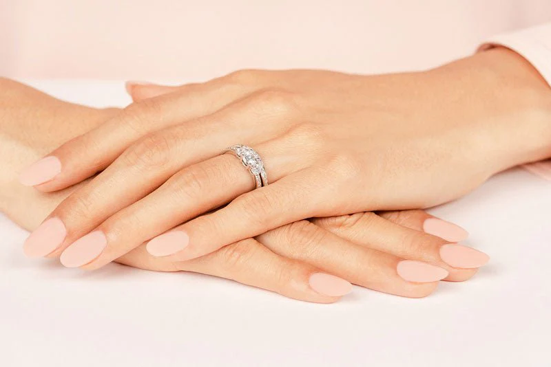 Romantic Dreams Three Stone Lab-Grown Diamond Bridal Set with 1.18 ct. (0.50 ct. center diamond) - Image 5